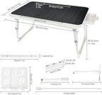 Laptop Desk for Bed, Adjustable Height Laptop Bed Table, Foldable Lap Desk with USB Charge Port, Desktop Card Slot, Side Drawer, Book Shelf, Portable Lap Tray for Eating Reading Working Sofa & Floor - Image 2