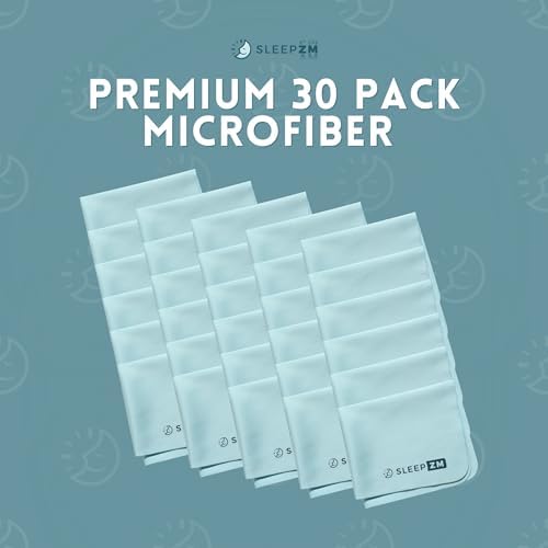 Sleep ZM 30 Pack Special Blue Light Glasses Microfiber Cleaning Cloths - Safe and Effective Cleans Lenses, Screens, Cameras, Eyeglasses, Cell Phone, LCD TV Screens and More (6X7) - Image 2