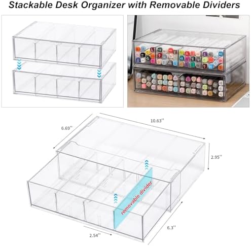 Clear Pen Organizer with Drawer, 2 Pack - Image 2