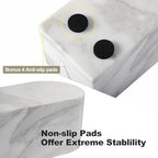 Koville Luxury Greek Marble Bookends for Shelves, Decorative Book Ends, 7lbs Heavy-Duty Marble Book Holders, Bookshelf Apartment Decor for Normal Books/CD/Video Games(Volakas) - Image 3