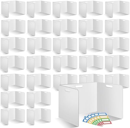 30 Pcs Desk Dividers for Students Plastic Durable and Waterproof Privacy Folders Shields Test Dividers(30pcs White) by ZSMKJIAYE