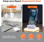 Spracht Flex Charge 4, 4-in-1 Wireless Charging Stand | 25W Fast Charger, Magnetic Connection -Works for Smartphone, Watch, Ear Buds, Qi-Enabled Devices | Nightlight, Magnetic Charging Stand (White) - Image 5