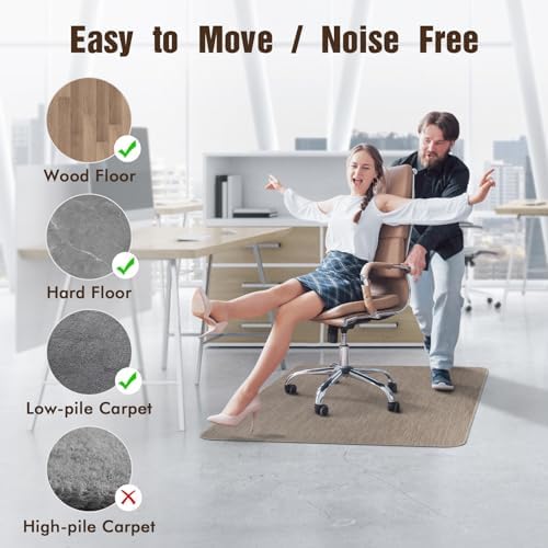 Blvornl Office Chair Mat for Hardwood Floor, Computer Chair Mat, 45"x 53" - Image 3