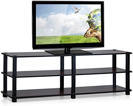 Furinno Turn-S-Tube Toolless 3-Tier TV Stand, Dark Cherry - Image 4