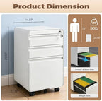Approgreent Lockable 3 Drawer File Cabinets for Home Office - Image 3