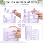 Thyle 2 Pcs Small Parts Organizer Drawers Stackable 7-drawer Box, Purple - Image 5