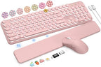 Wireless Keyboard and Mouse Backlit - Typewriter, Magnetic Wrist Rest by Trueque