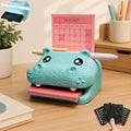 Hippo Desk Organizer, All in One Storage for Pens, Pencils, Sticky Notes and Notepads, Cute Stationery Holder with Reusable Stencils, Durable Office Accessory (Green) by Unknown