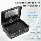 KYODOLED Safe Box with Digital Keypad Lock, Lock Box with Code for Personal Items, Metal Security Box for Cash, Passport, Jewelry, Ideal for Home, Office, Garage Sale, 11.8'' x 9.4'' x 3.5'', Black - Image 3