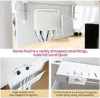 Desk Side Storage, Under Desk Storage, No Drill Steel Hanging Desk Organizer, Laptop Holder, Table Hanging Storages Holder for Office & Home (White) - Image 5