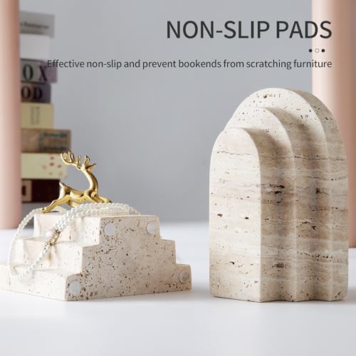 Natural Travertine Book Ends for Shelves - Image 5