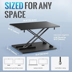 Standing Desk Converter, 25.16" × 15.75" Height Adjustable Laptop Stand for Desk, Sit Stand Monitor Stand, No Assembly Required for Home and Office Use (Black) - Image 3