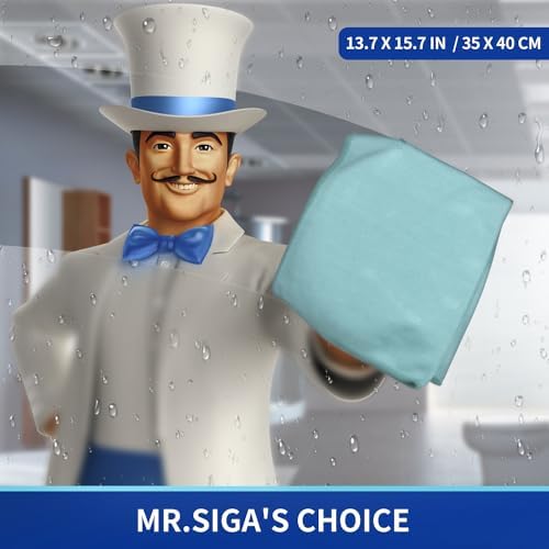 MR.SIGA Ultra Fine Microfiber Cloths for Glass, Pack of 18, 35 x 40 cm 13.7" x 15.7" - Image 2