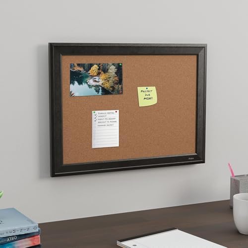 Staples Cork Bulletin Board, Black Frame, 23x17 Inch, Wall Mounted - Image 4