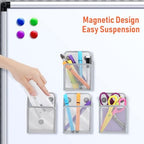 Crtiin 10pcs Magnetic Pen Pencil Holder Stainless Steel Pen Basket, Silver - Image 3