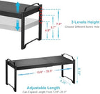 4 Pack Kitchen Cabinet Shelves Organizers, Kitchen Counter Storage Shelf Spice Rack, Expandable Length, Adjustable Height, Stackable, Sturdy 30LBS Bearing, Small Cupboard Tabletop Organizer Shelf Rack - Image 2
