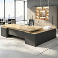 Executive Desk, L Shaped Executive Office Desk with Locking Drawer & File Cabinet, 1'' Thick Desktop, Large Office Desk with Storage, Modern Executive Computer Workstation for Home Office & Business by Unknown