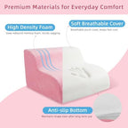 Foot Rest for Under Desk at Work,2-Tier Footrest with Handle Pink - Image 3
