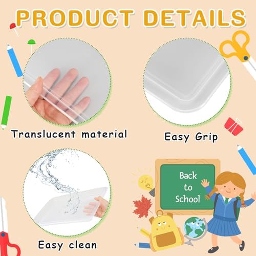 12 Pcs Plastic Art Trays Back to School Colorful Art Trays, Clear Colors - Image 4