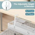 Under Desk Cable Management Tray, No Drill Mesh Cable Tray Cord Organizer - Image 5