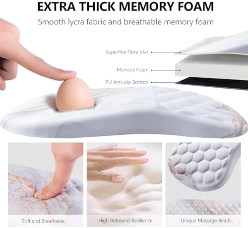 Ergonomic Mouse Pad & Keyboard Wrist Rest Set, Memory Foam - Image 3