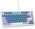 Guffercty kred 75% Percent Blue Keyboard Gasket Mount with Knob, Hot-swappable RGB Wired Mechanical Gaming Keyboard Programmable for Mac/Win (82 Sea Fog Blue) by GK61SK61MechanicalKeyboard