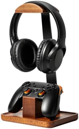 Headset Stand with Gaming Controller Holder, Headphone Stand with Storage Base, Gaming Accessories for Desk Organizer, Gamer Gift for Men Teens by Vsport