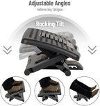 Mind Reader Adjustable Height Ergonomic Foot Rest with Massage Rollers, Black - Image 5