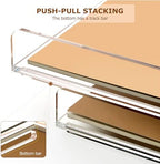 SANRUI 4 Tier Stackable Paper Letter Tray, Acrylic Vertical File Tray A4 Desk Organizer and Accessories Sorter Trays, Clear Workspace Office Supplies Organizers,12inx9.25inx6.6in - Image 5