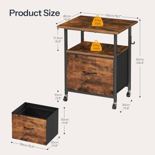HOOBRO Printer Stand with File Drawer, 2 Tier Under Desk Printer Table - Image 3