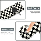 3Pcs Mouse Pad Set, Black White Checkerboard Large Gaming Mouse Pad with Stitched Edge, Ergonomic Memory Foam Keyboard Wrist Support and Mouse Wrist Rest Cushion, Pain Relief Non-Slip Desk Pad Combo - Image 3