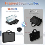 Fireproof Document Box with Lock, Hard Case Fireproof Box with 13 Pocket Accordion File Folder, Portable Home Office Travel Safe Storage for Important Documents, Files - Image 6