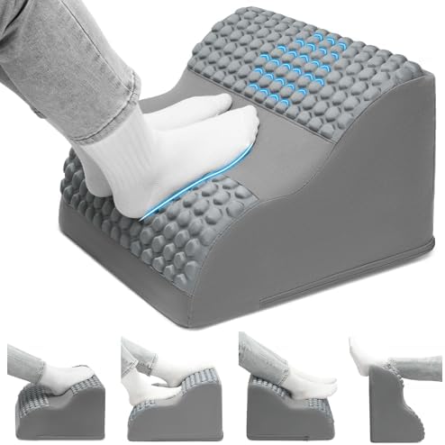 Foot Rest for Under Desk with Massage Dots, 3-Tier Foot Stool, Grey by FFOGH