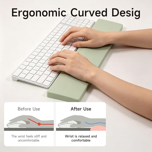 Ergonomic Sloped Keyboard Wrist Rest Honeycomb Hollow Bottom Pure Silicone Non-Slip Wrist Support Pad for Office Typing Gaming Desktop Laptop Relieve Wrist Fatigue(Black) - Image 3