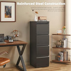 Guizeeopo Metal File Cabinet with Lock, Vertical 4 Drawer File Cabinets for Home Office, Heavy Duty Office Storage Cabinet for A4/Letter/Legal Size, Assembly Required(Black) - Image 6