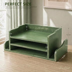 Wood Desk Organizer: File Organizer for Office Desk & Study, Green - Image 2