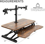 VIVO Vintage Brown 32 in Standing Desk Converter with Stand, DESK-V000KN-M2 - Image 3
