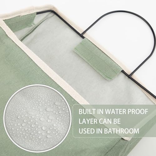 Woanger 12 Pcs Wall Hanging Storage Bag Wall Hanging Organizer Bag Over The Door Closet Basket Containers Bins with Hook Pocket for Bedroom Bathroom (Light Gray, Beige, Dark Gray, Black, Khaki, Green) - Image 4