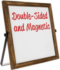 Excello Global Products Rustic Double Sided 11" x 11" Whiteboard: Reversible, Double Sided, Dry Erase, Magnetic, Small, Portable, Table Top Easel Board with Stand and Wooden Frame by ExcelloGlobalProducts