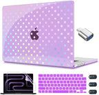 CISSOOK Case for 2022-2026 MacBook Air 15 inch M2 M3 M4 M5 Polka Dot by CISSOOK