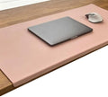 PU Leather Large Desk Pad with Stitched Edge, Waterproof Office Laptop Mouse Mat, Edge Protector Desk Accessories, Edge-Locked Non-Slip Writing Table Blotter (Pink,35.4"x17.7") by Unknown