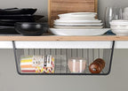Under Shelf Basket, 6PCS Hanging Storage Basket for Pantry Cupboard Laundry Room Slide-in Baskets Organizer for Kitchen Counter Desk Bookshelf, Space Saving, Easy to Install, Black - Image 3