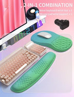 Hokafenle 2in1 Combination, Wave Keyboard Wrist Rest and Ergonomic Curvature Mouse Pad Wrist Support for Relieve Wrist Pain, Filled with Soft Cushion Memory Foam, Gradient Green - Image 5