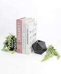 AceList Cast Iron Bookends Set of 2, Geometric Heavy Duty, Matte Black by AceList