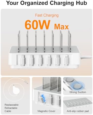 SooPii HomeHub H1 60W Charging Station for Multiple Devices, White - Image 4