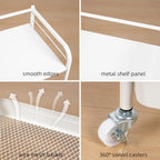 3 Tier Rolling Cart with Table Top, Metal Kitchen Storage Cart - Image 5