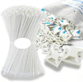 Zip Tie Mounts - SeuYeugX 1000 PCS Cable Self Adhesive Mounts Set for Wire Management with Stick Pads Anchors Clips Squares Holders (White) by SeuYeugX