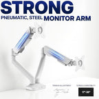 VIVO Dual Pneumatic Arm Ultra-Wide Monitor Mount for up to 35 inch Screens, Holds 26.4 lbs per Arm, Desk Mount Monitor Stand for 2 Ultrawides, White, STAND-V200OW - Image 3