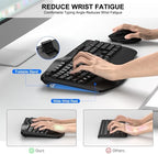 Wireless Keyboard and Mouse Combo, 2.4G Ergonomic Wave Keys(Black) - Image 3