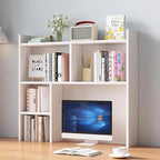Desk Hutch Dorm,Wooden Desktop Bookshelf,Computer Desktop Storage Hutch,Multipurpose Desktop Hutch, Multi Units Organizer Bookshelf,Desktop Display Rack for Office,Dorm,Home(35.4*35.4*7.8inch, White) by Unknown